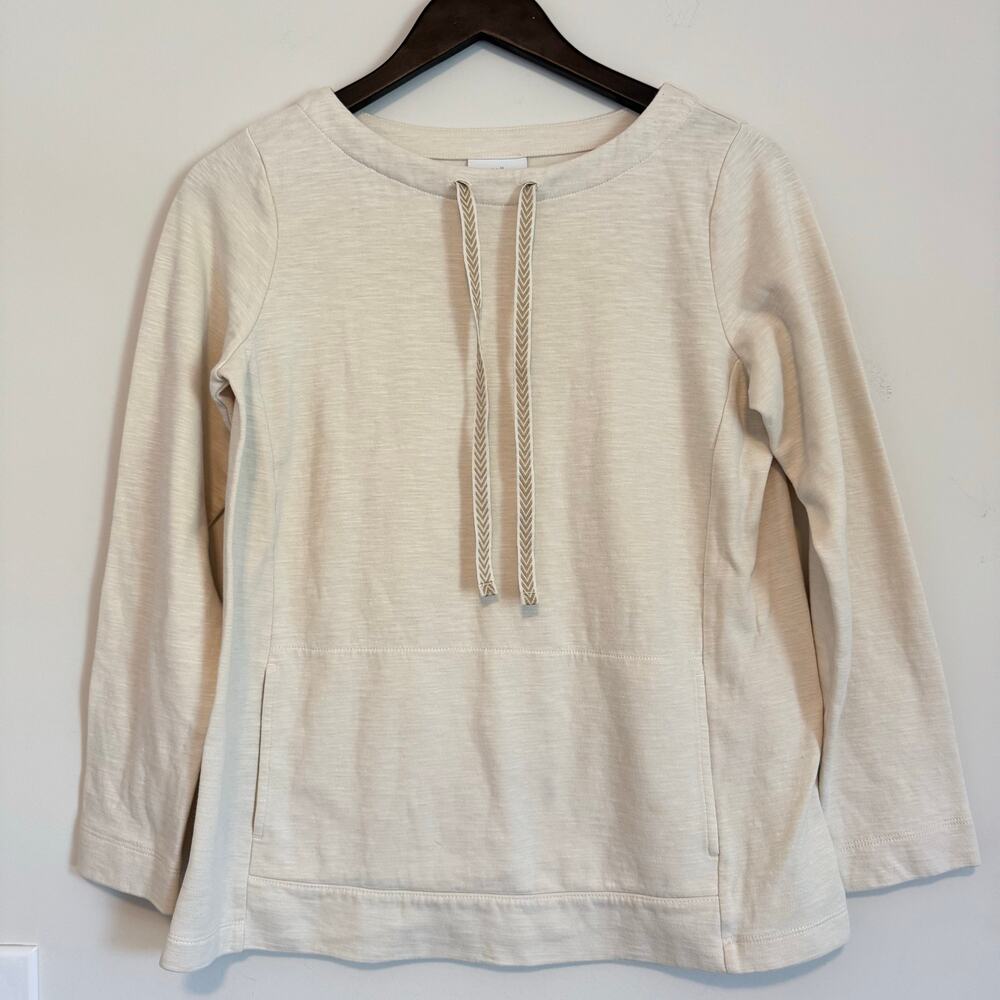 J.Jill pullover Sweater woman’s small Crew Neck Drawstring Kangaroo Pocket
